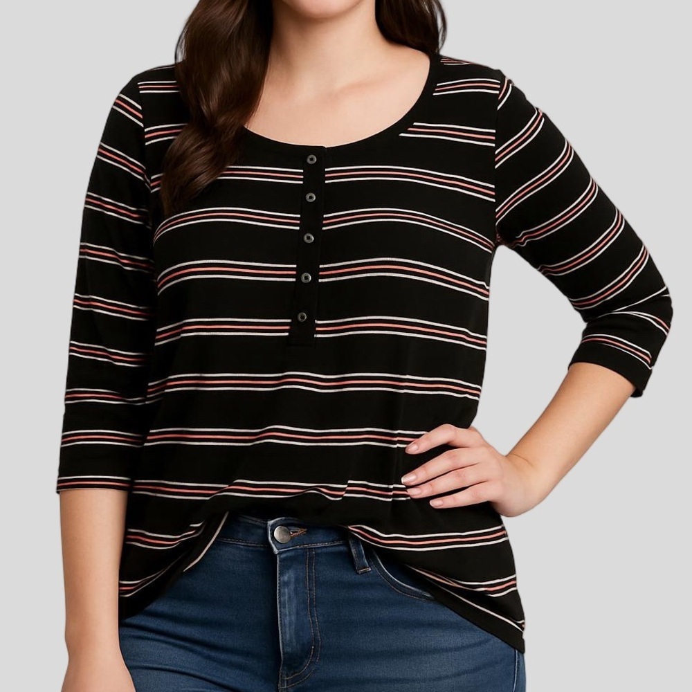 Black Striped Women's Top